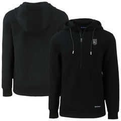 Kansas City Royals Cutter & Buck Roam Eco Recycled Half-Zip Pullover Hoodie - Black - MLB Lifestyle