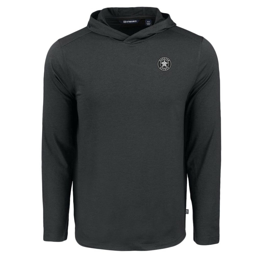 Houston Astros Cutter & Buck Coastline Epic Comfort Eco Recycled Long Sleeve Hoodie T-Shirt - Black - MLB Discount