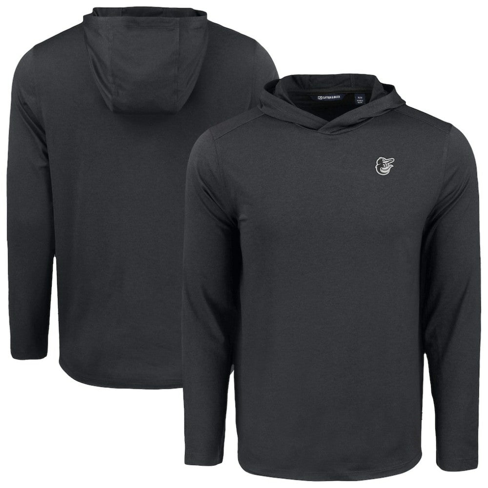 Baltimore Orioles Cutter & Buck Coastline Epic Comfort Eco Recycled Long Sleeve Hoodie T-Shirt - Black - MLB Discount