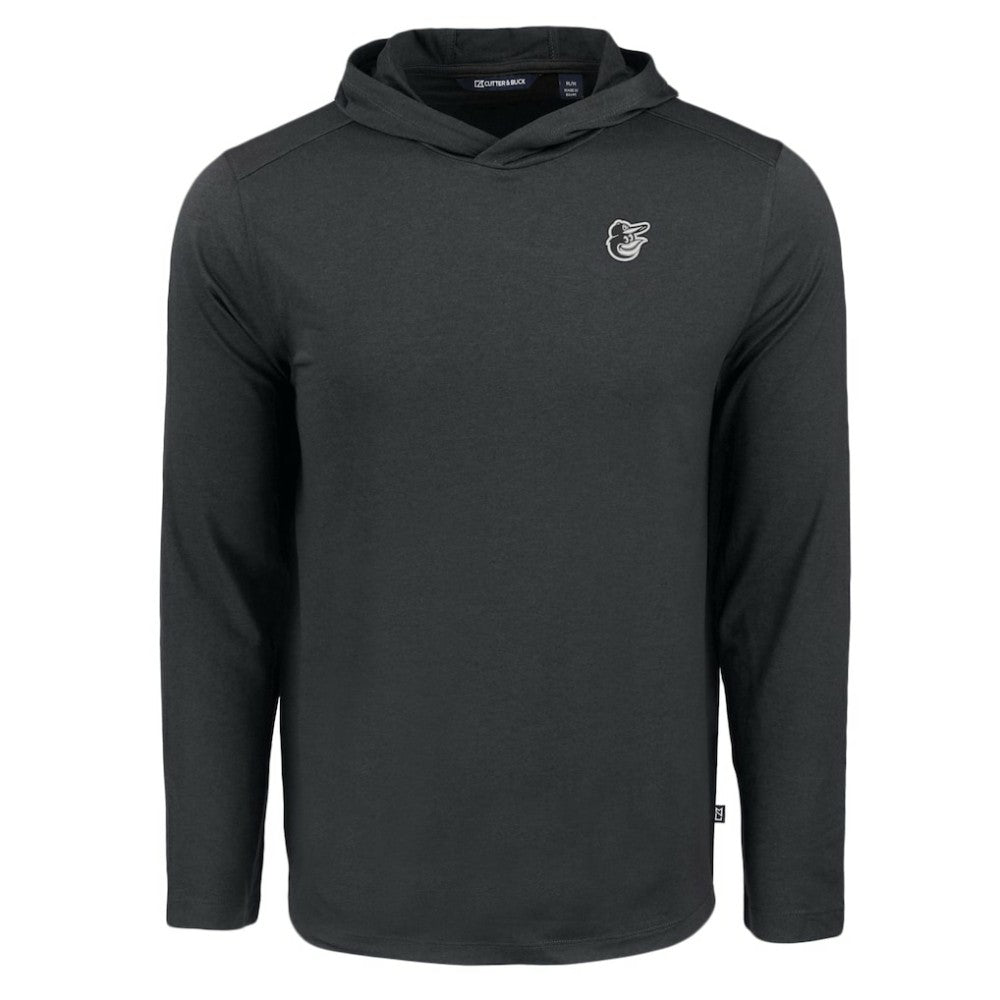 Baltimore Orioles Cutter & Buck Coastline Epic Comfort Eco Recycled Long Sleeve Hoodie T-Shirt - Black - MLB Discount