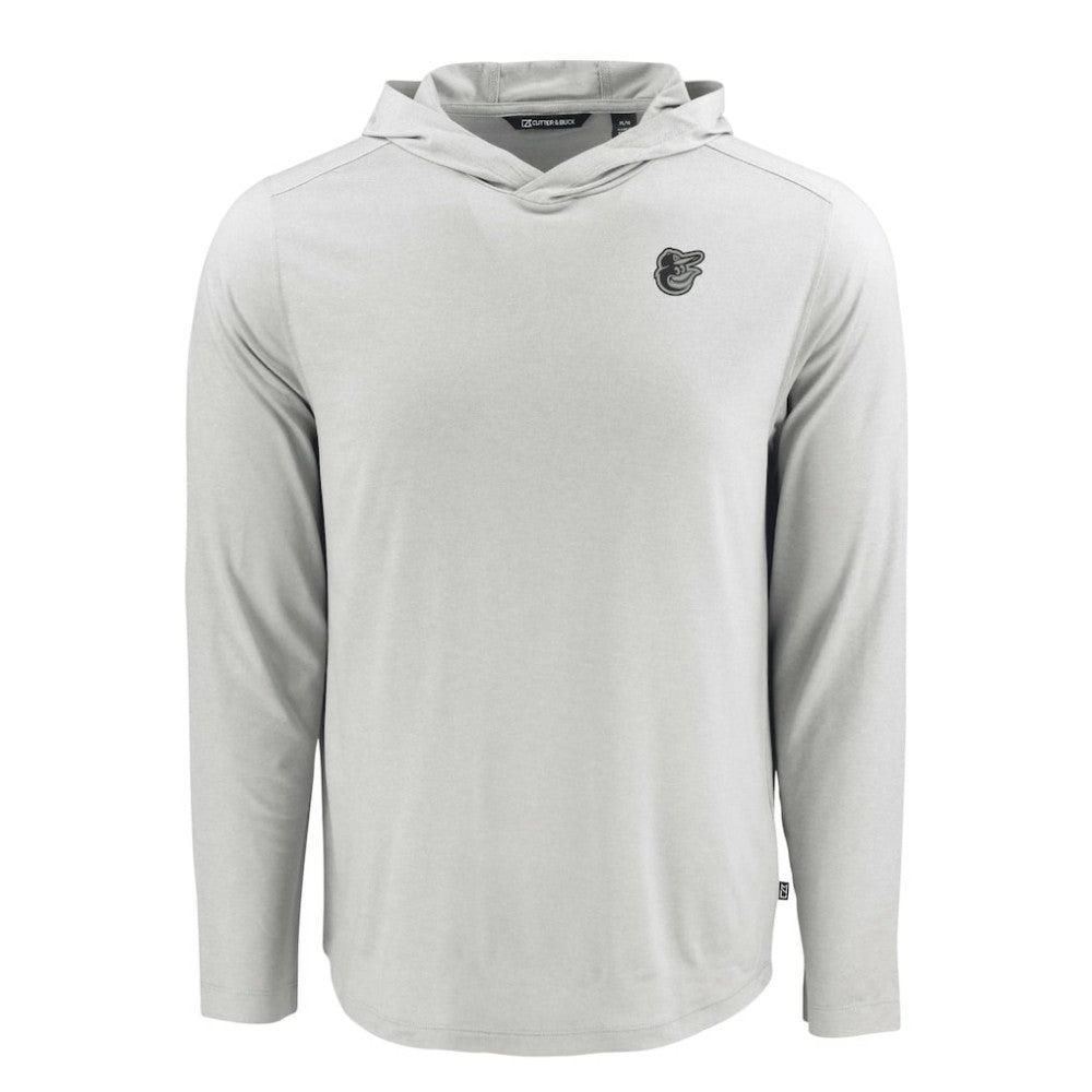 Baltimore Orioles Cutter & Buck Coastline Epic Comfort Eco Recycled Long Sleeve Hoodie T-Shirt - Gray - MLB Sale