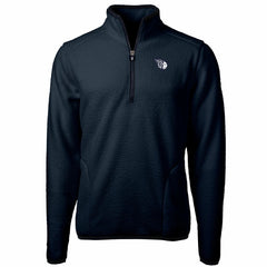 Cleveland Guardians Cutter & Buck Cascade Eco Fleece Quarter-Zip Jacket - Navy - MLB Lifestyle