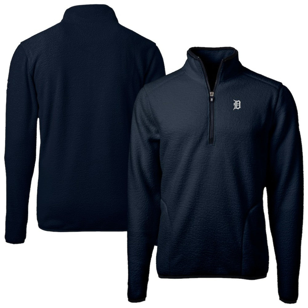 Detroit Tigers Cutter & Buck Cascade Eco Fleece Quarter-Zip Jacket - Navy - MLB Discount