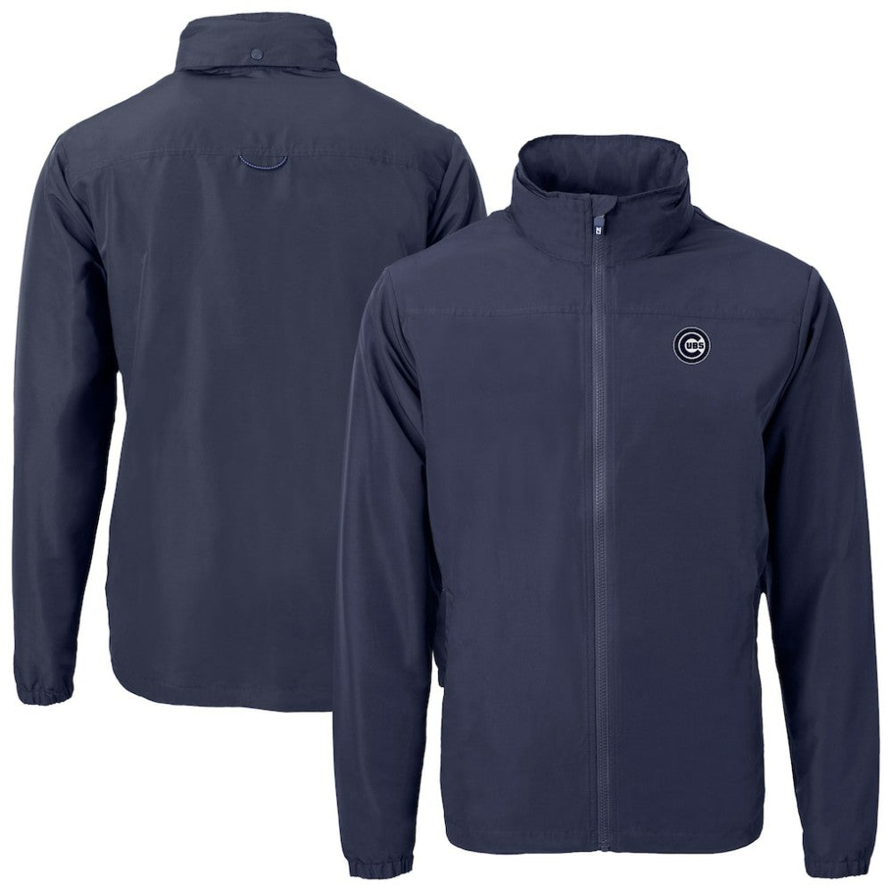 Chicago Cubs Cutter & Buck Charter Eco Recycled Full-Zip Hoodie Jacket - Navy - MLB Discount