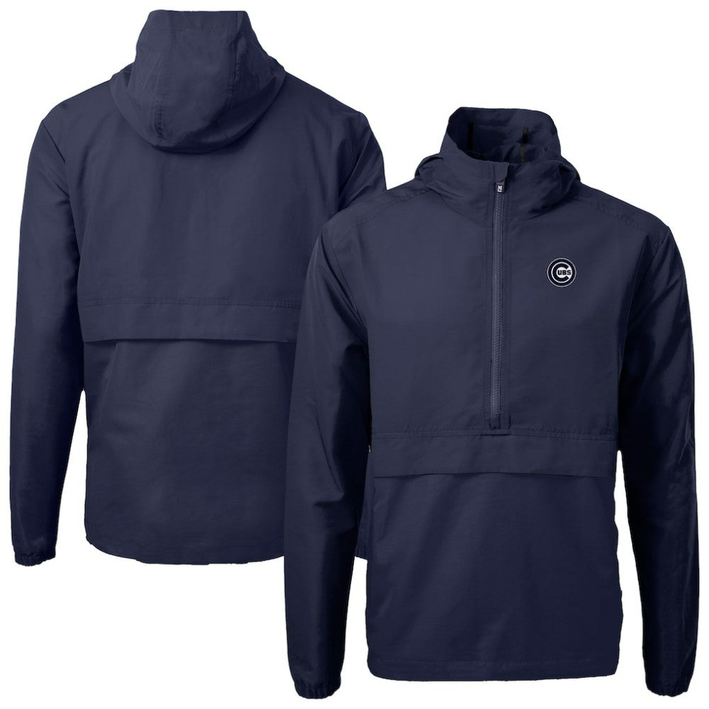 Chicago Cubs Cutter & Buck Charter Eco Recycled Anorak Half-Zip Hoodie Jacket - Navy - MLB Sale