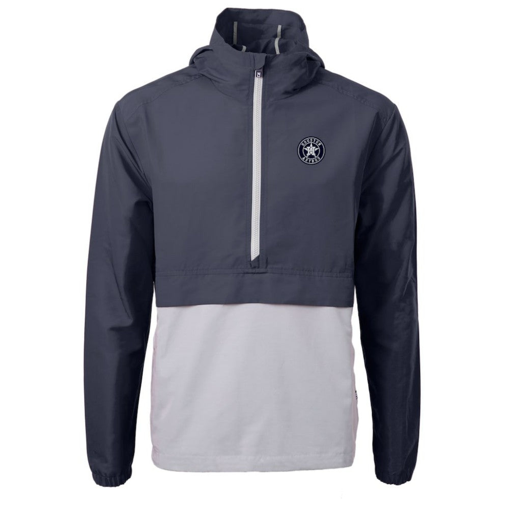Houston Astros Cutter & Buck Charter Eco Recycled Anorak Half-Zip Hoodie Jacket - Navy/Gray - MLB Online