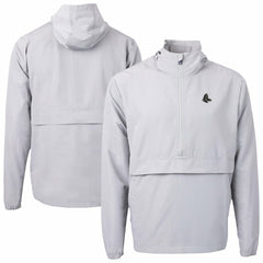 Boston Red Sox Cutter & Buck Charter Eco Recycled Anorak Half-Zip Hoodie Jacket - Gray - MLB Sale