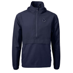 Boston Red Sox Cutter & Buck Charter Eco Recycled Anorak Half-Zip Hoodie Jacket - Navy - MLB Lifestyle