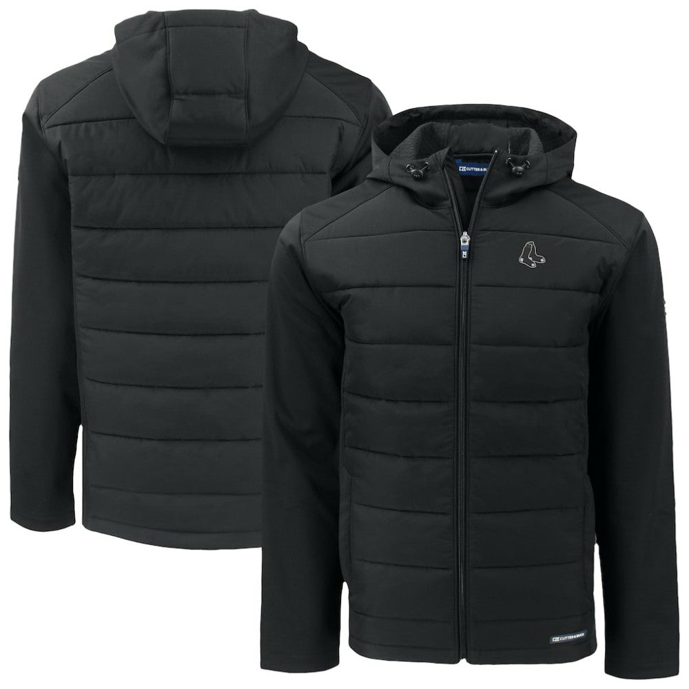 Boston Red Sox Cutter & Buck Evoke Hybrid Eco Softshell Recycled Full-Zip Jacket - Black - MLB Online