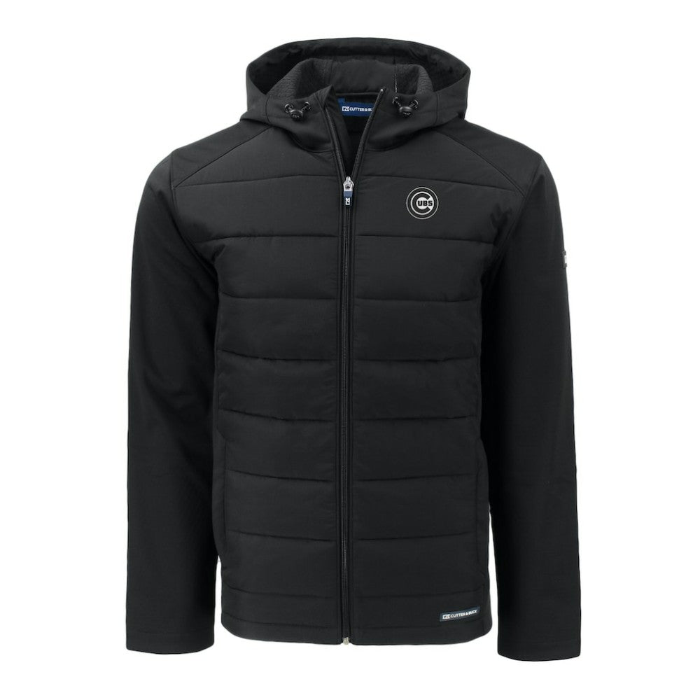 Chicago Cubs Cutter & Buck Evoke Hybrid Eco Softshell Recycled Full-Zip Jacket - Black - MLB Sale
