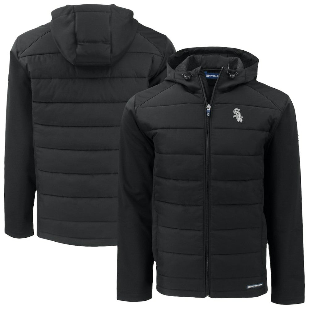 Chicago White Sox Cutter & Buck Evoke Hybrid Eco Softshell Recycled Full-Zip Jacket - Black - MLB Discount
