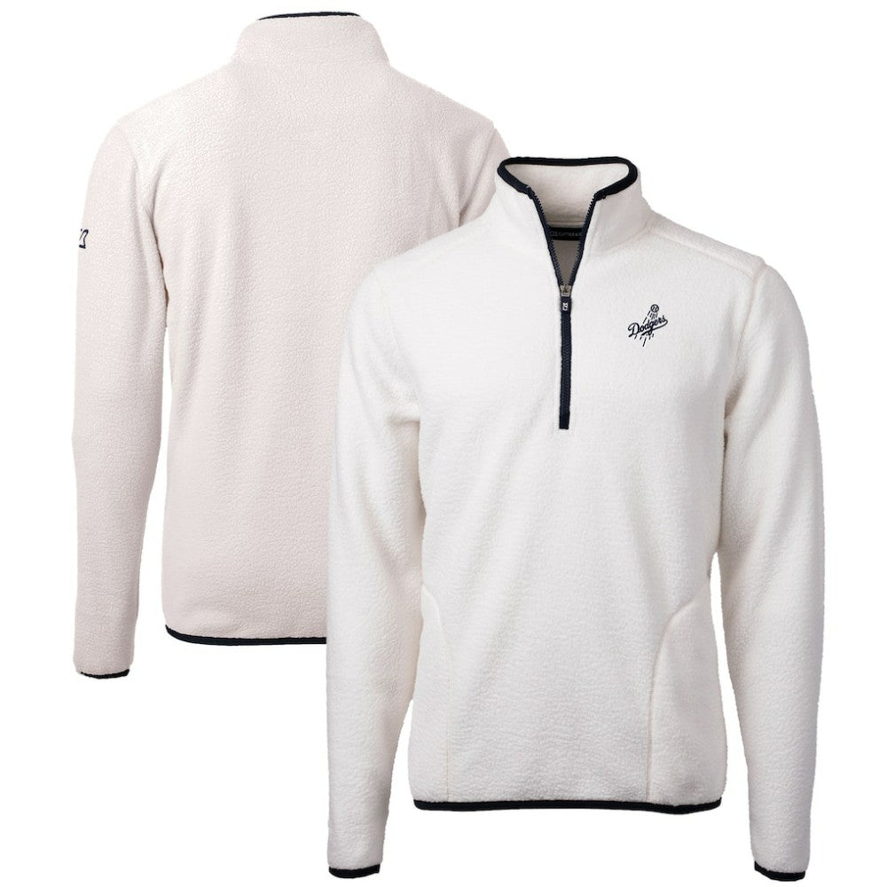 Los Angeles Dodgers Cutter & Buck Cascade Eco Fleece Quarter-Zip Jacket - Oatmeal - MLB Online