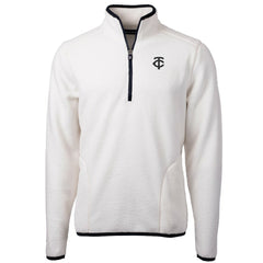 Minnesota Twins Cutter & Buck Cascade Eco Fleece Quarter-Zip Jacket - Oatmeal - MLB Lifestyle