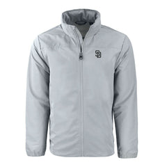 San Diego Padres Cutter & Buck Charter Eco Recycled Full-Zip Hoodie Jacket - Gray - MLB Lifestyle