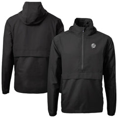 New York Yankees Cutter & Buck Charter Eco Recycled Anorak Half-Zip Hoodie Jacket - Black - MLB on Sale