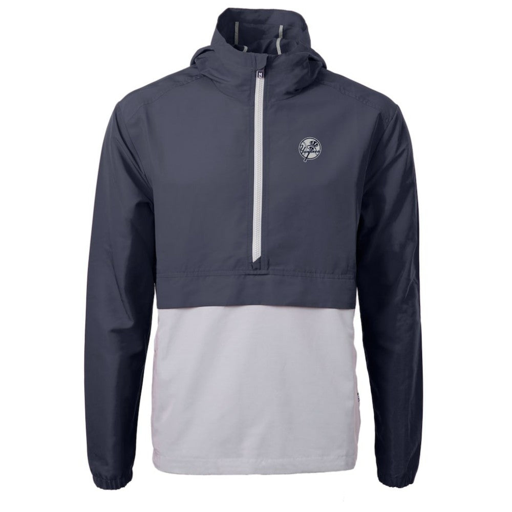 New York Yankees Cutter & Buck Charter Eco Recycled Anorak Half-Zip Hoodie Jacket - Navy - MLB on Sale
