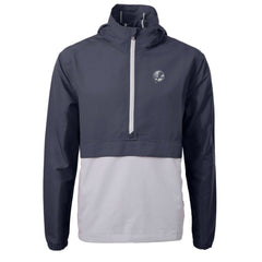 New York Yankees Cutter & Buck Charter Eco Recycled Anorak Half-Zip Hoodie Jacket - Navy - MLB on Sale