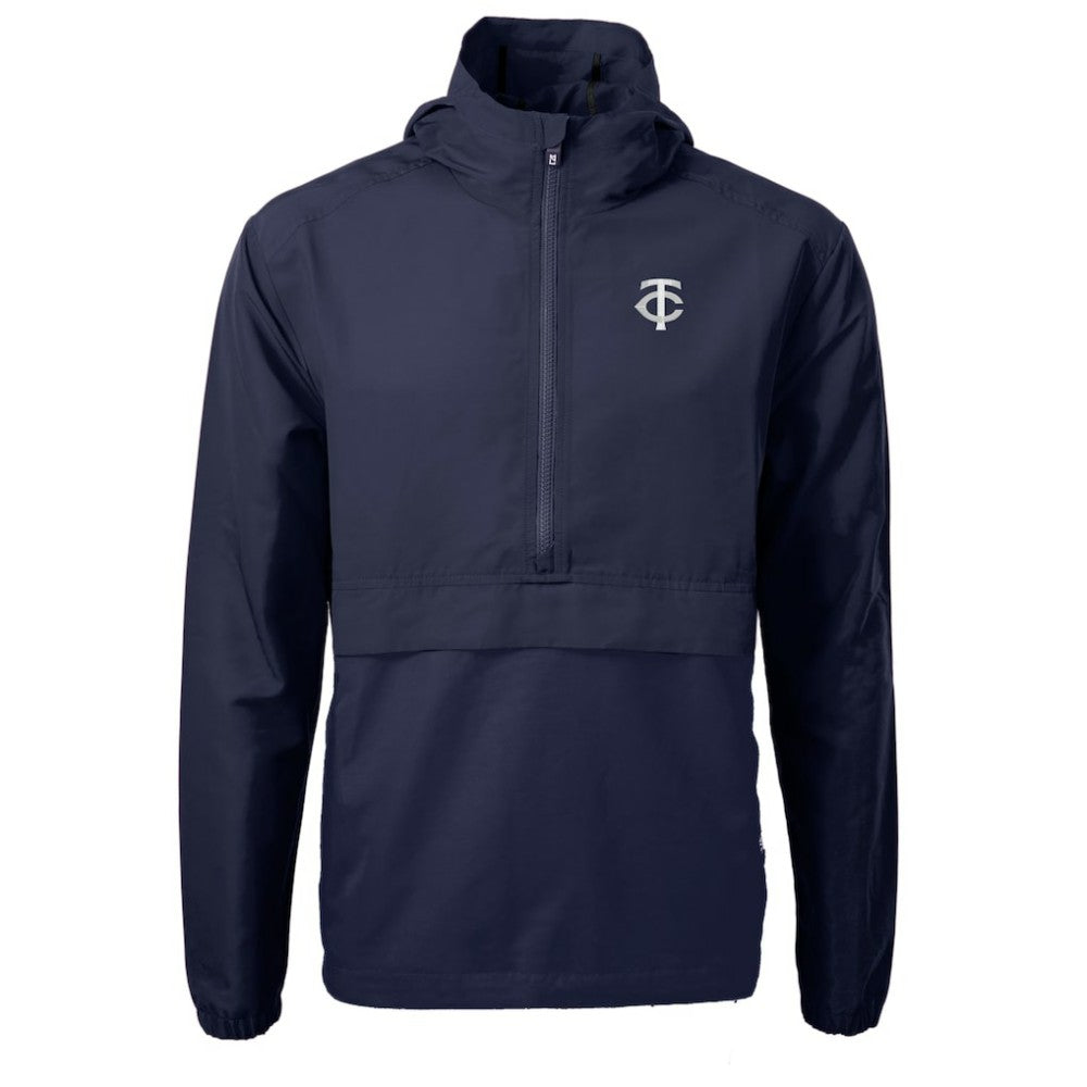 Minnesota Twins Cutter & Buck Charter Eco Recycled Anorak Half-Zip Hoodie Jacket - Navy - MLB on Sale