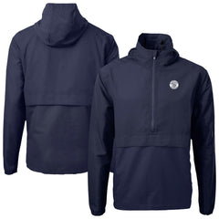 Milwaukee Brewers Cutter & Buck Charter Eco Recycled Anorak Half-Zip Hoodie Jacket - Navy - MLB Discount