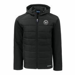New York Mets Cutter & Buck Evoke Hybrid Eco Softshell Recycled Full-Zip Hooded Jacket - Black - MLB Discount
