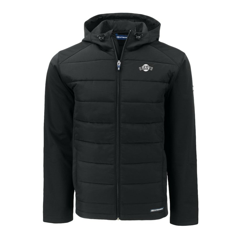 San Francisco Giants Cutter & Buck Evoke Hybrid Eco Softshell Recycled Full-Zip Hooded Jacket - Black - MLB Discount