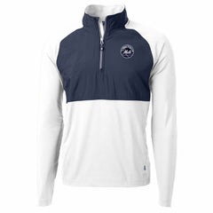 New York Mets Cutter & Buck Adapt Eco Hybrid Raglan DryTec Quarter-Zip Jacket - White - MLB Online