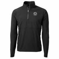 New York Mets Cutter & Buck Adapt Eco Hybrid Raglan DryTec Quarter-Zip Jacket - Black - MLB Sale