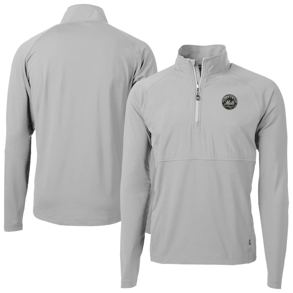 New York Mets Cutter & Buck Adapt Eco Hybrid Raglan DryTec Quarter-Zip Jacket - Gray - MLB Online