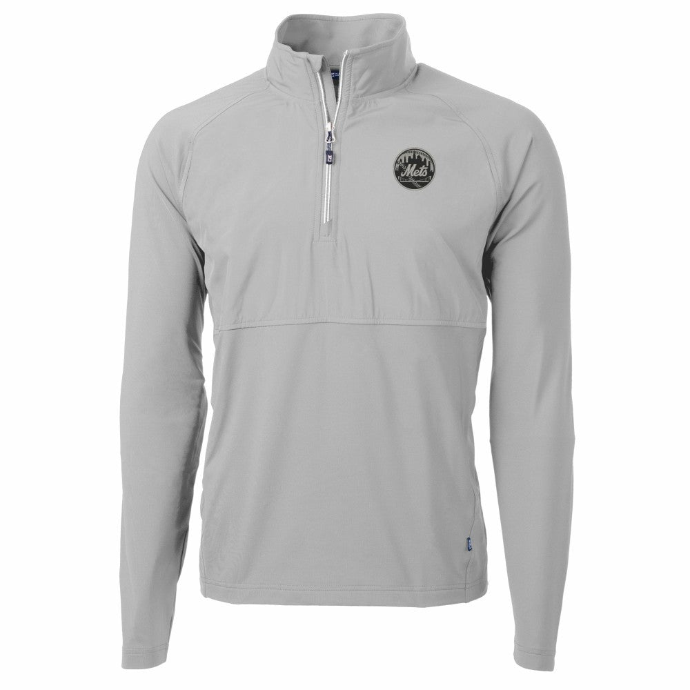 New York Mets Cutter & Buck Adapt Eco Hybrid Raglan DryTec Quarter-Zip Jacket - Gray - MLB Online