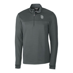 San Diego Padres Cutter & Buck Traverse Eco Stripe Tri-Blend DryTec Quarter-Zip Jacket - Gray - MLB on Sale