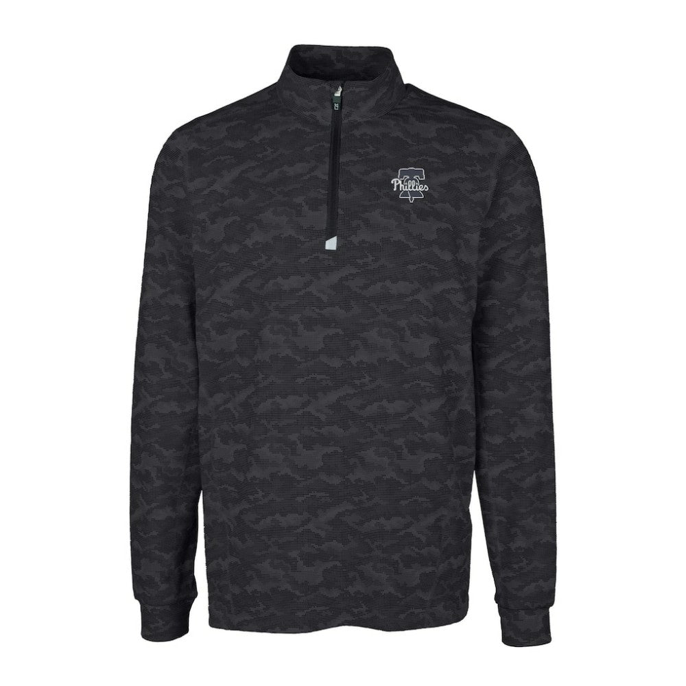Philadelphia Phillies Cutter & Buck Traverse Eco Camo Tri-Blend DryTec Quarter-Zip Top - Black - MLB Online