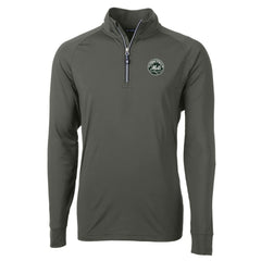 New York Mets Cutter & Buck Adapt Eco Raglan Quarter-Zip Jacket - Olive - MLB Lifestyle