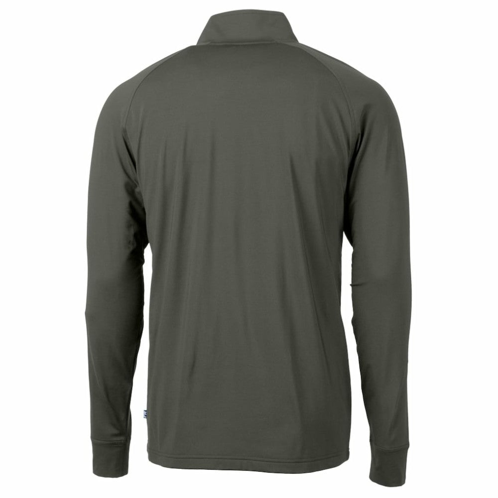 New York Mets Cutter & Buck Adapt Eco Raglan Quarter-Zip Jacket - Olive - MLB Lifestyle