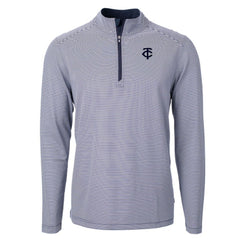 Minnesota Twins Cutter & Buck Virtue Eco Pique Micro Stripe Quarter-Zip Jacket - Navy - MLB Online