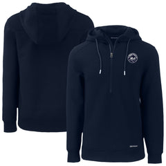 New York Mets Cutter & Buck Roam Eco Recycled Tri-Blend Half-Zip Hoodie - Navy - MLB on Sale