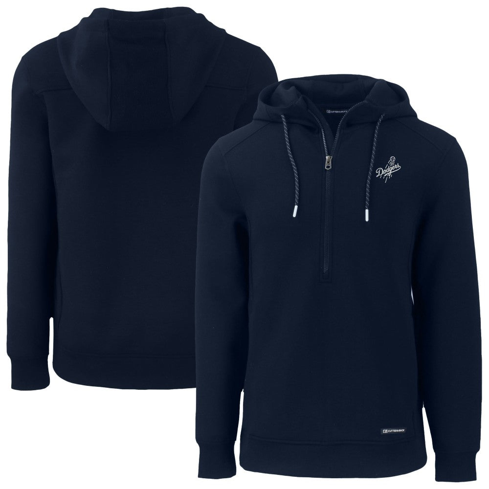 Los Angeles Dodgers Cutter & Buck Roam Eco Recycled Tri-Blend Half-Zip Hoodie - Navy - MLB Online