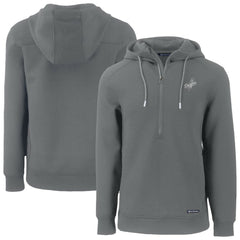 Los Angeles Dodgers Cutter & Buck Roam Eco Recycled Tri-Blend Half-Zip Hoodie - Gray - MLB Lifestyle