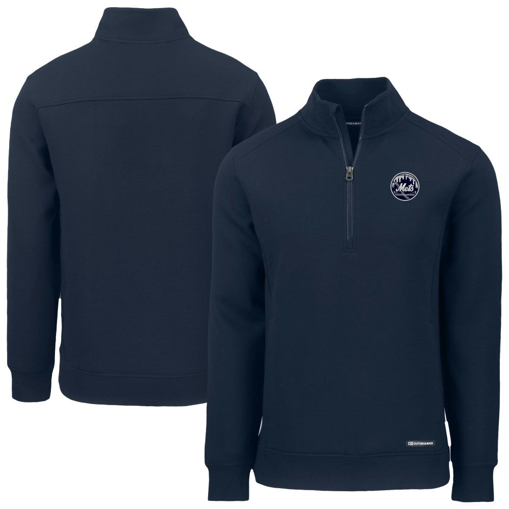 New York Mets Cutter & Buck Roam Eco Quarter-Zip Jacket - Navy - MLB Online