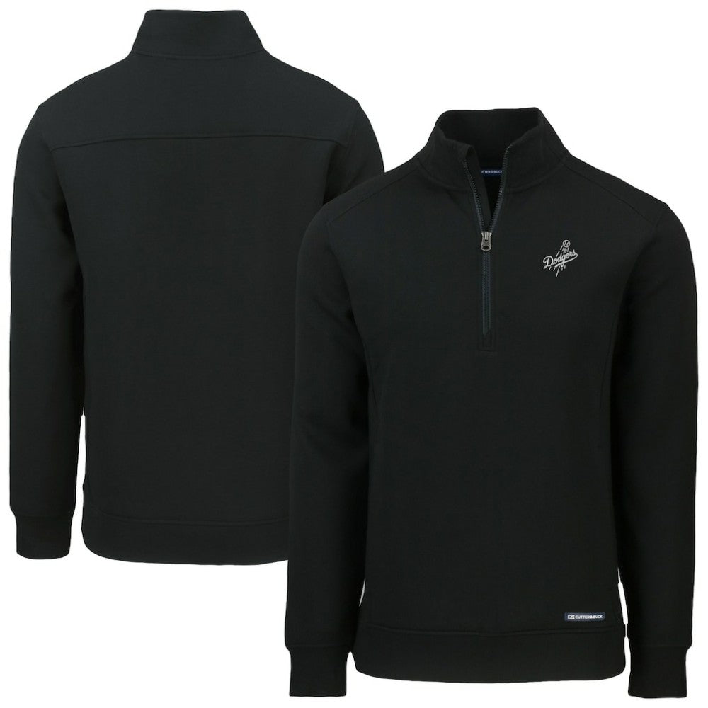 Los Angeles Dodgers Cutter & Buck Roam Eco Quarter-Zip Jacket - Black - MLB on Sale