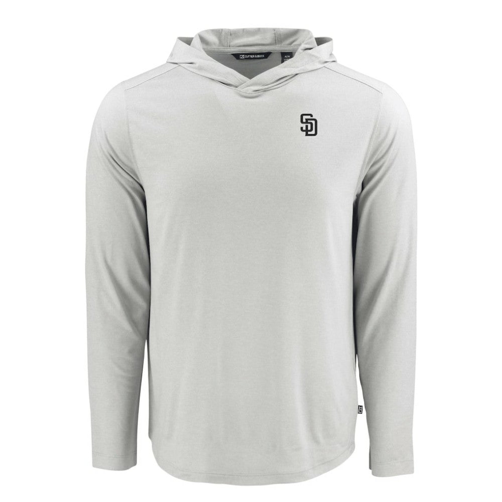San Diego Padres Cutter & Buck Coastline Epic Comfort Eco Recycled Hoodie T-Shirt - Gray - MLB Discount