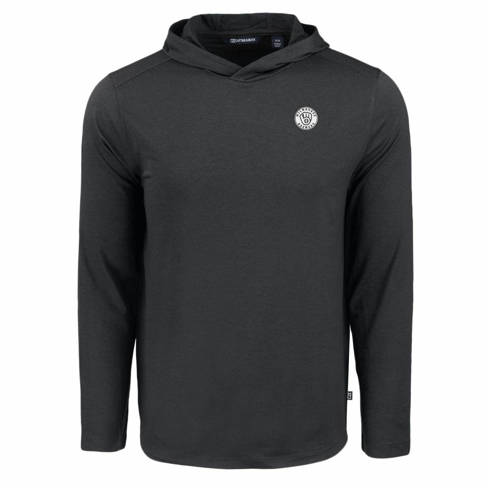 Milwaukee Brewers Cutter & Buck Coastline Epic Comfort Eco Recycled Hoodie T-Shirt - Black - MLB Sale