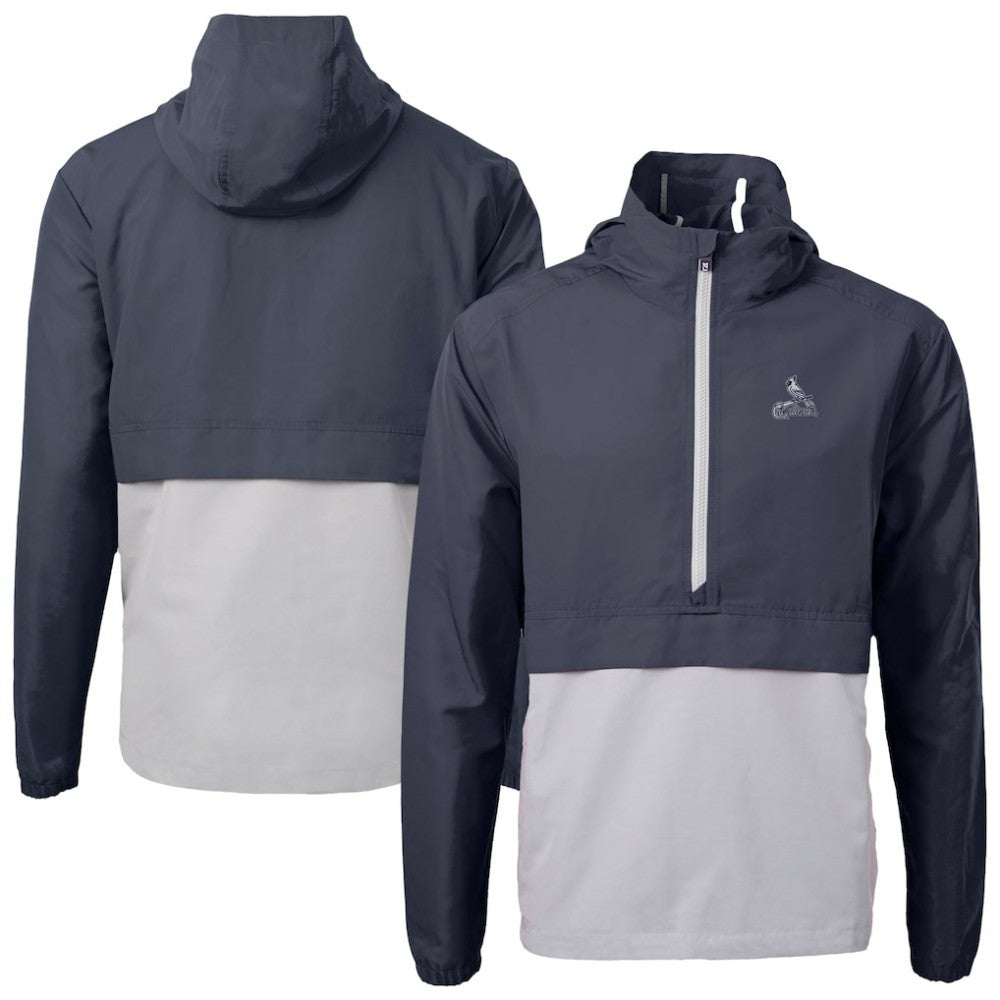 St. Louis Cardinals Cutter & Buck Charter Eco Recycled Anorak Half-Zip Hoodie Jacket - Navy - MLB Discount