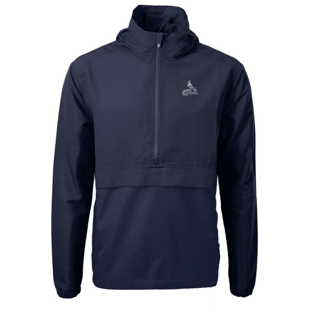 St. Louis Cardinals Cutter & Buck Charter Eco Recycled Anorak Half-Zip Hoodie Jacket - Navy - MLB Lifestyle