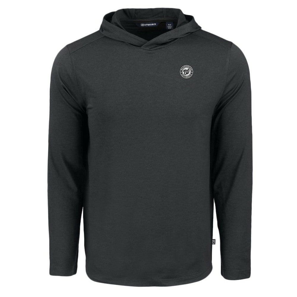 Washington Nationals Cutter & Buck Coastline Epic Comfort Eco Recycled Long Sleeve Hoodie T-Shirt - Black - MLB on Sale