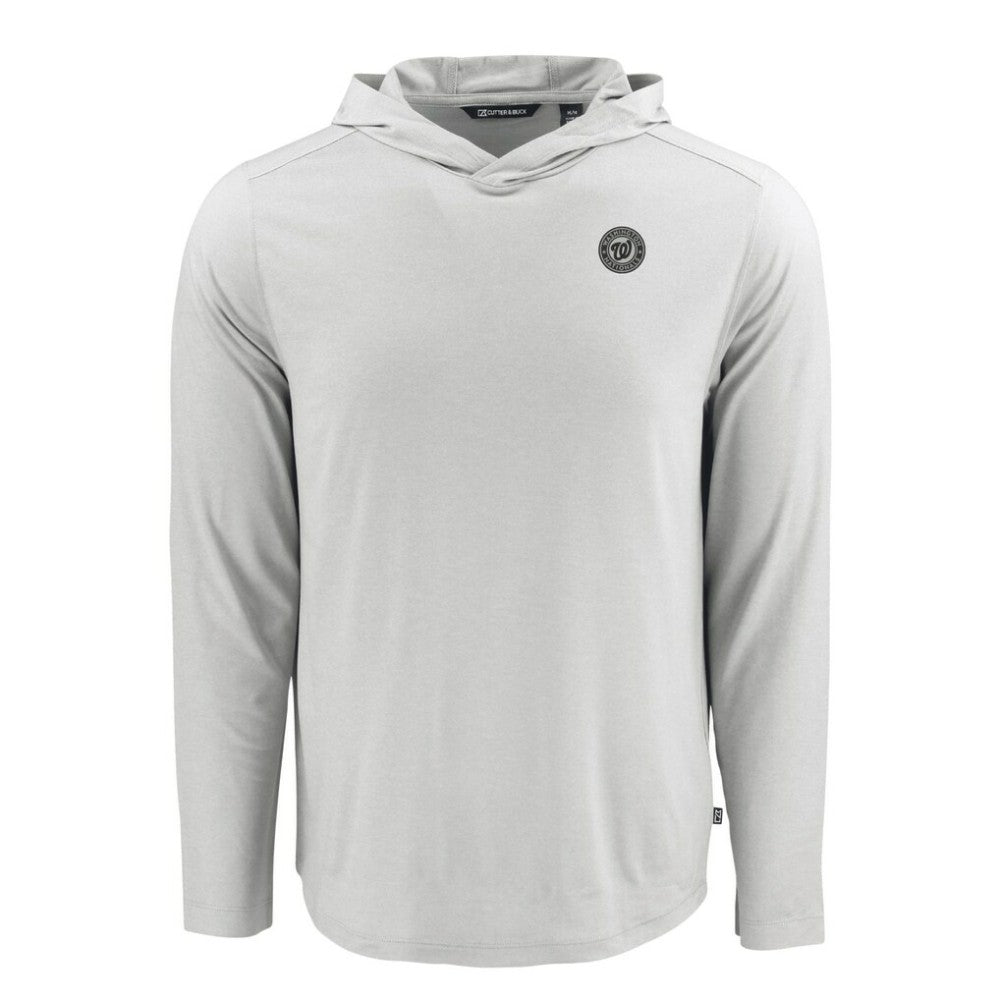 Washington Nationals Cutter & Buck Coastline Epic Comfort Eco Recycled Long Sleeve Hoodie T-Shirt - Gray - MLB on Sale