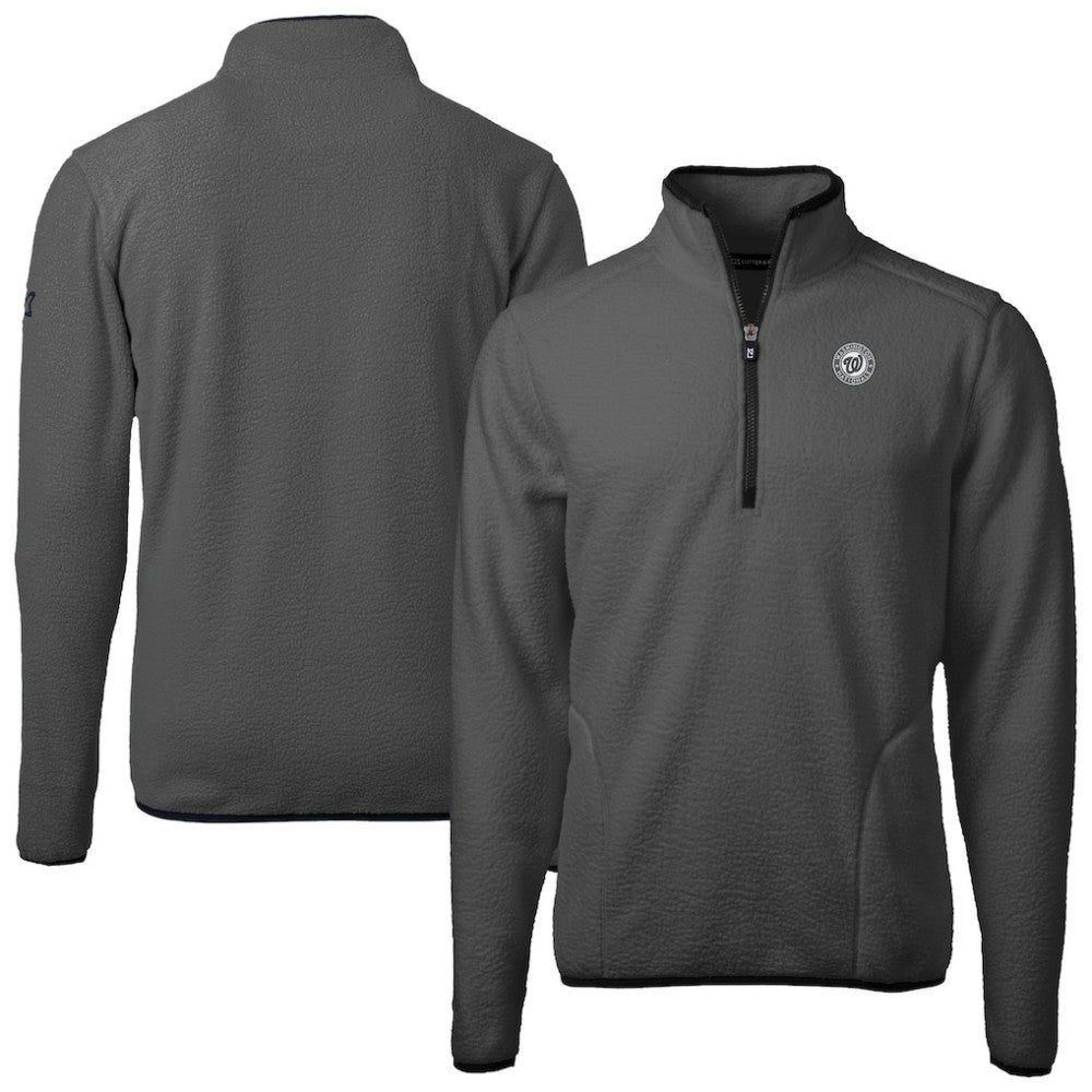 Washington Nationals Cutter & Buck Cascade Eco Fleece Quarter-Zip Jacket - Gray - MLB on Sale