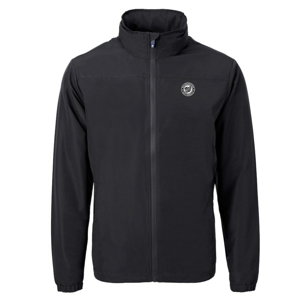 Washington Nationals Cutter & Buck Charter Eco Recycled Full-Zip Hoodie Jacket - Black - MLB on Sale