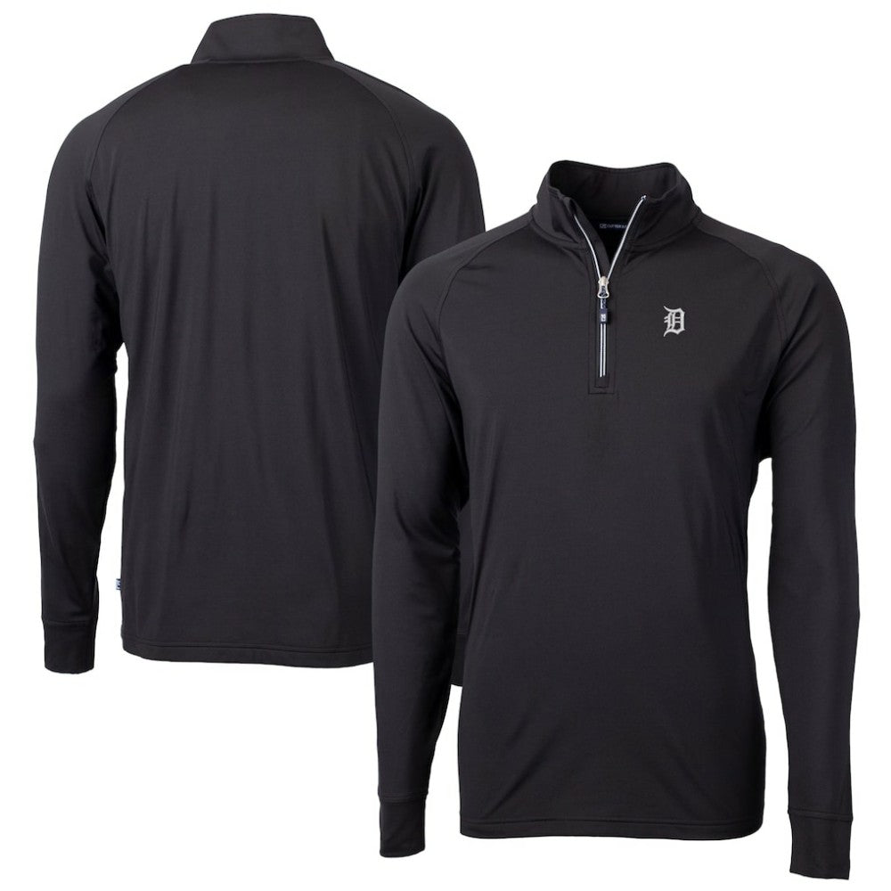Detroit Tigers Cutter & Buck Big & Tall Adapt Eco DryTec Raglan Quarter-Zip Jacket - Black - MLB on Sale