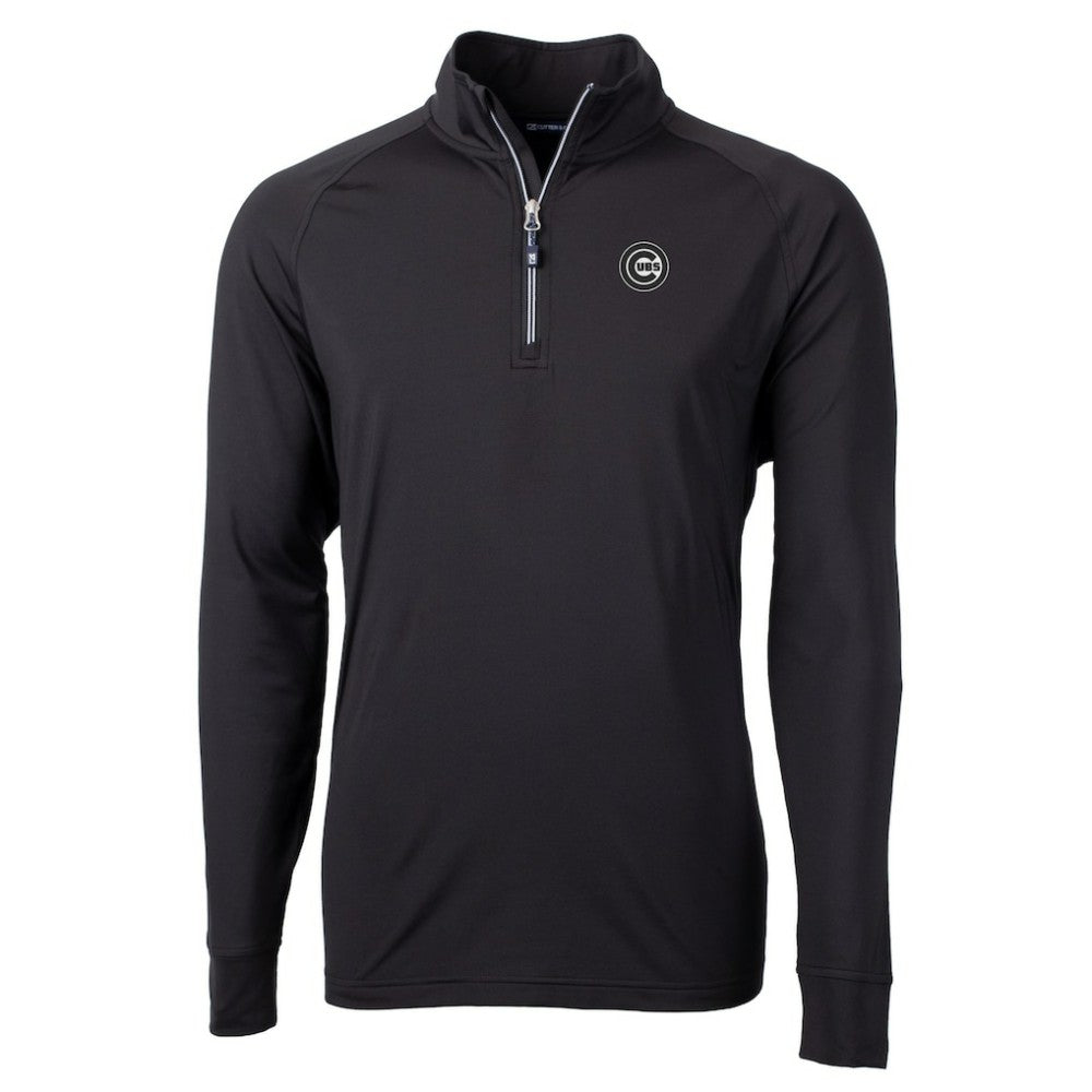 Chicago Cubs Cutter & Buck Big & Tall Adapt Eco DryTec Raglan Quarter-Zip Jacket - Black - MLB Sale