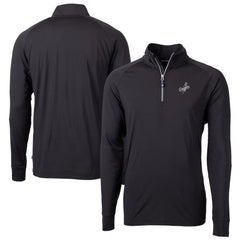 Los Angeles Dodgers Cutter & Buck Big & Tall Adapt Eco DryTec Raglan Quarter-Zip Jacket - Black - MLB Sale